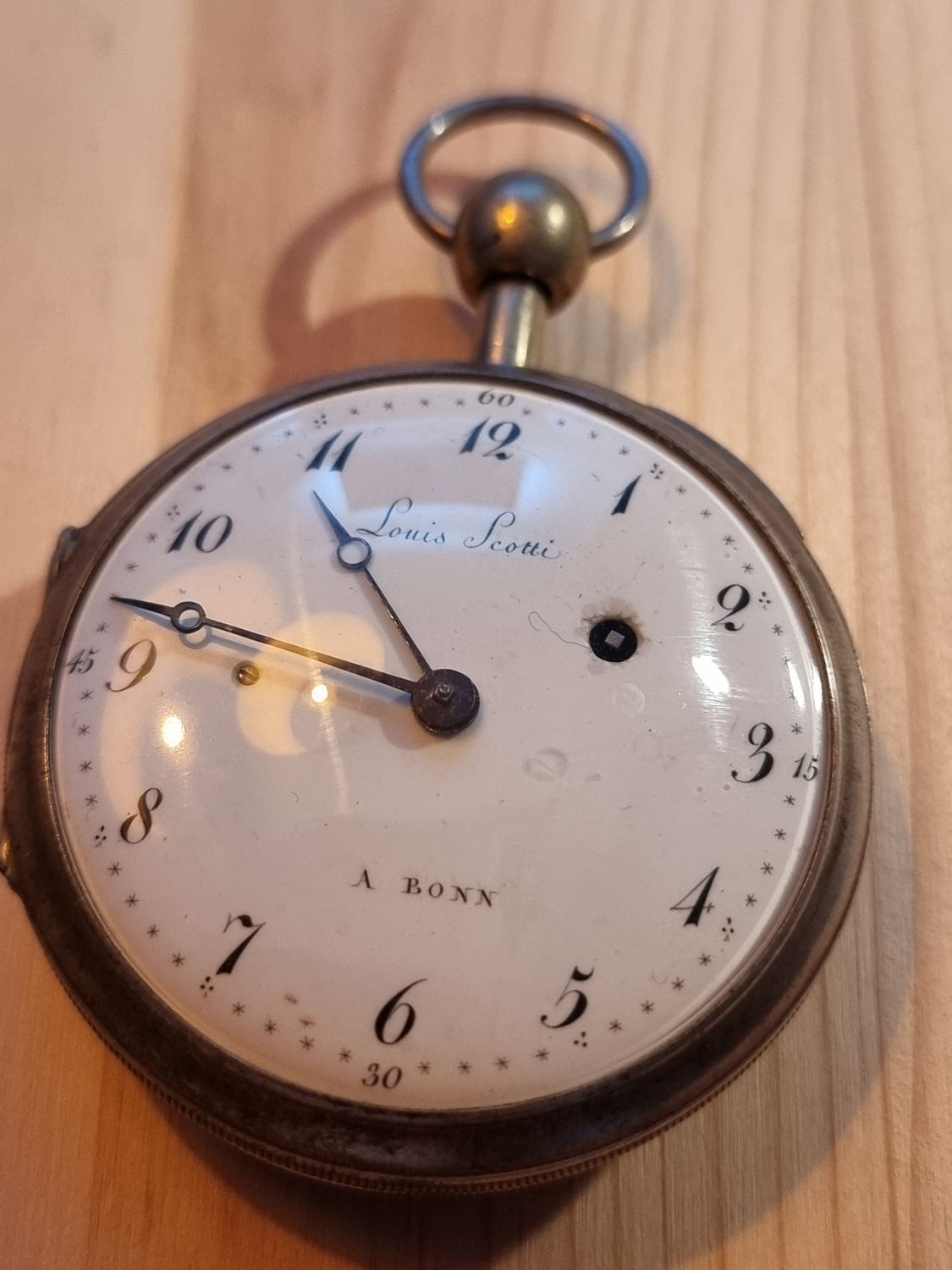 Spindeltaschenuhr, Louis Scotti, 18Jh, Bonn,läuft