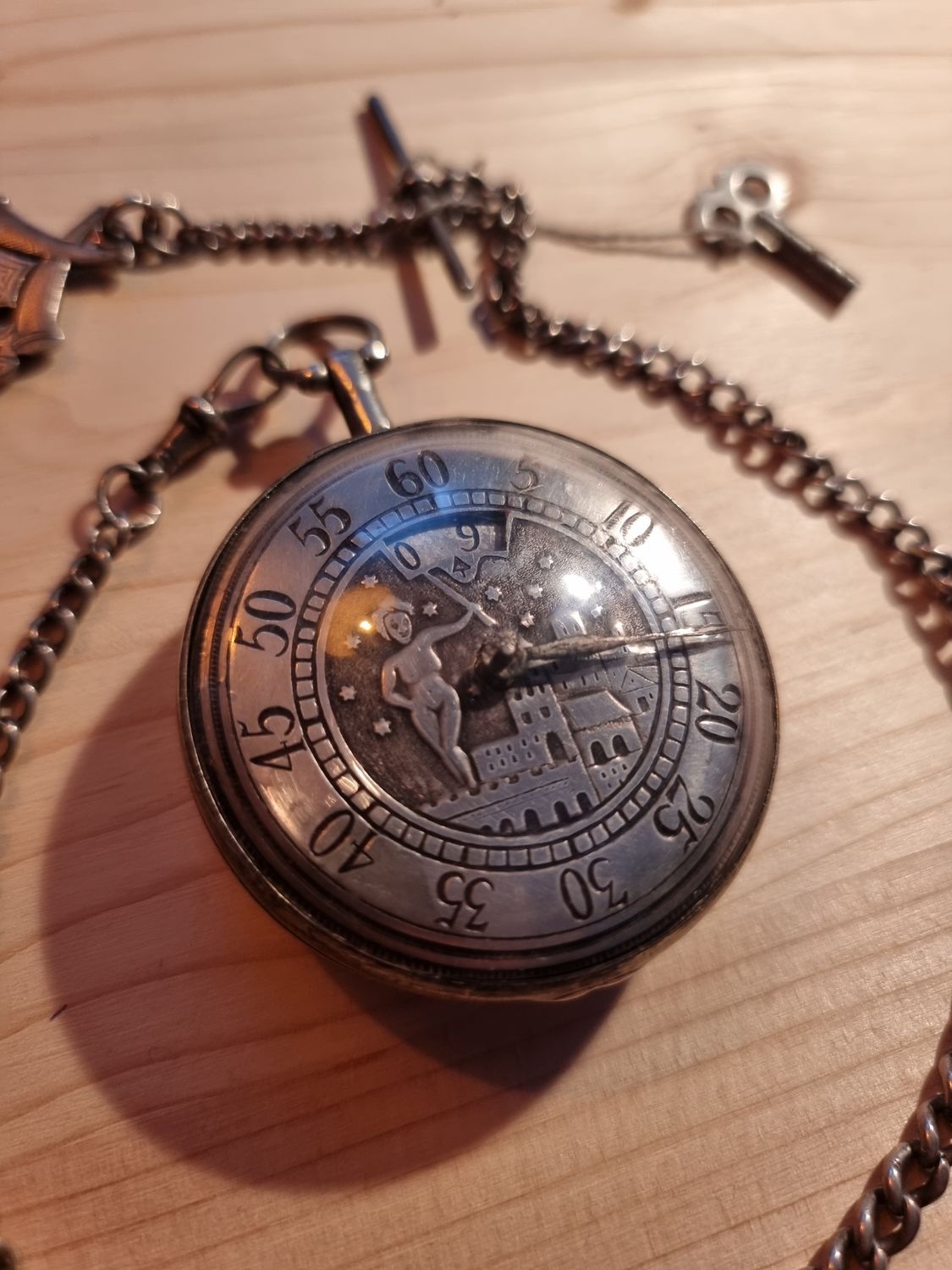 Spindeltaschenuhr, Erotik,19.Jh, R.Lewit,