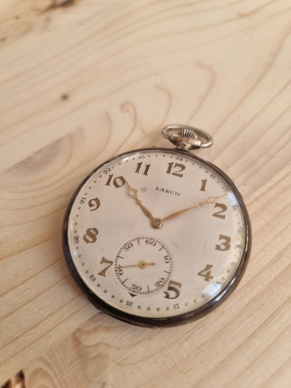 Lanco,Taschenuhr, 1930er,Silber 