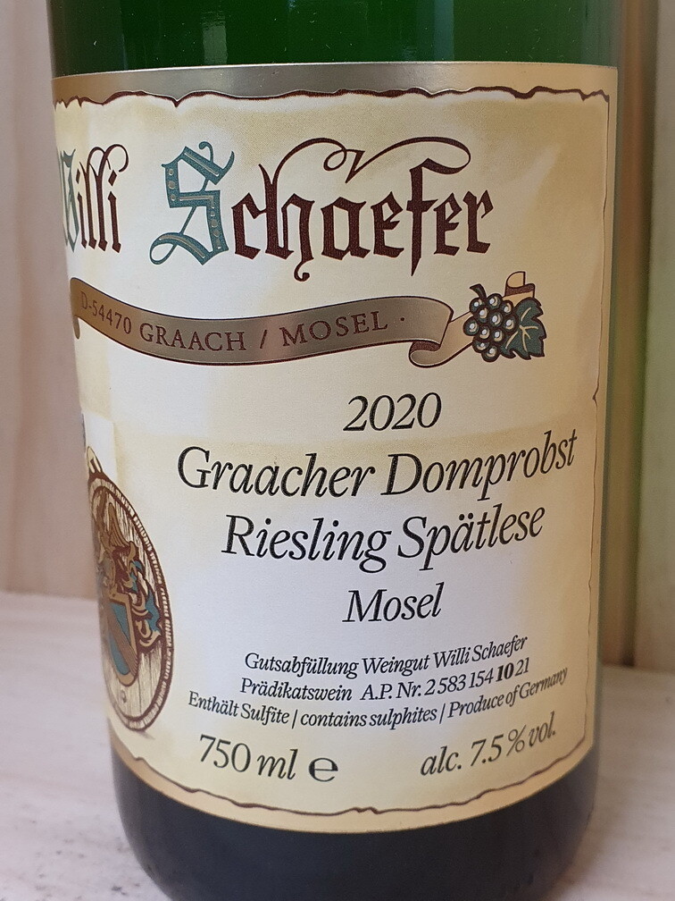 Willi Schaefer - Graacher Domprobst Riesling Spätlese -AP10- 2020