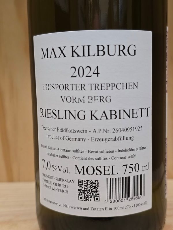 Max Kilburg - Piesporter Treppchen Max Kilburg - Piesporter Treppchen "Vorm Berg" wurzelecht Kabinett 2024
