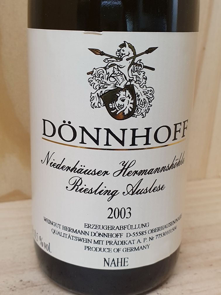 Dönnhoff - Niederhäuser Hermannshöhle Riesling Auslese 2003 Goldkapsel - fruchtsüß-