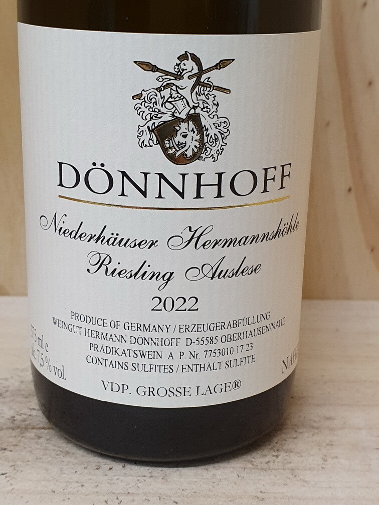Dönnhoff - Niederhäuser Hermannshöhle Riesling Auslese 2022 Goldkapsel - fruchtsüß- Dönnhoff - Niederhäuser Hermannshöhle Riesling Auslese 2022 Goldkapsel - fruchtsüß-