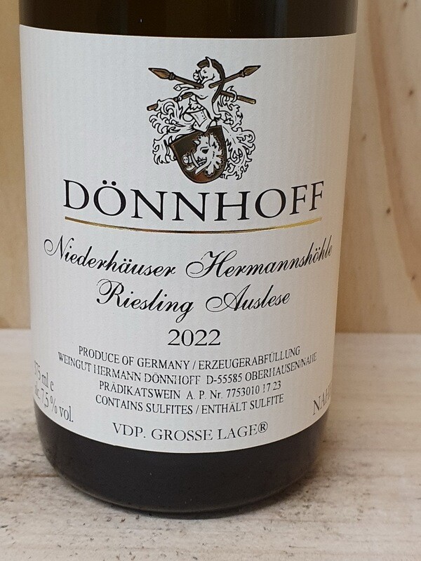 Dönnhoff - Niederhäuser Hermannshöhle Riesling Auslese 2022 Goldkapsel - fruchtsüß- Dönnhoff - Niederhäuser Hermannshöhle Riesling Auslese 2022 Goldkapsel - fruchtsüß-