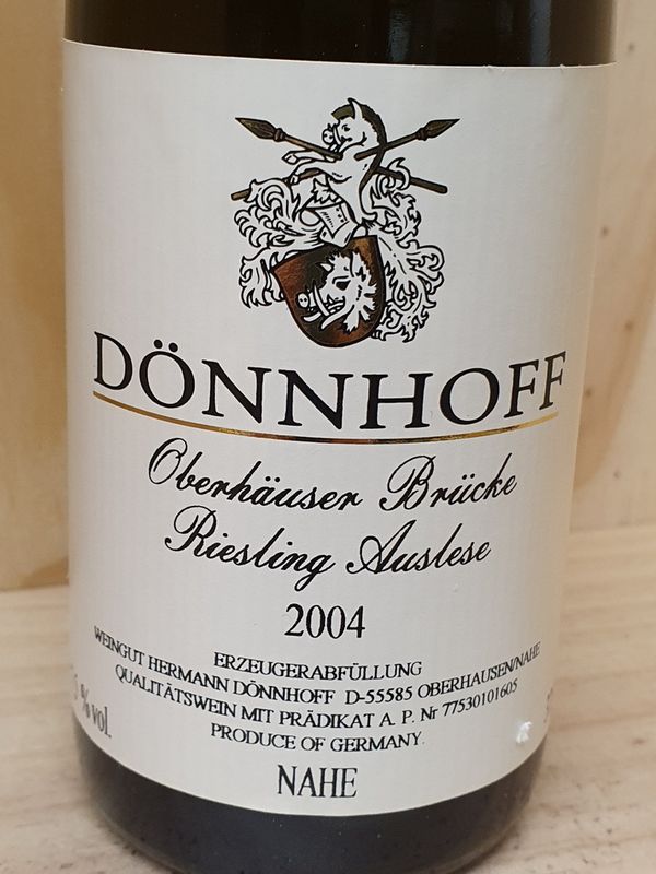 Dönnhoff - Oberhäuser Brücke Monopol Riesling Auslese 2004 Goldkapsel - fruchtsüß- Dönnhoff - Oberhäuser Brücke Monopol Riesling Auslese 2004 Goldkapsel - fruchtsüß-