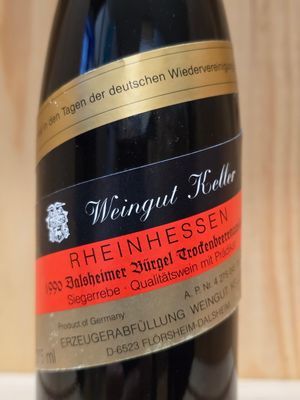 Weingut Keller - Dalsheimer Bürgel Trockenbeerenauslese 1990 Weingut Keller - Dalsheimer Bürgel Trockenbeerenauslese 1990