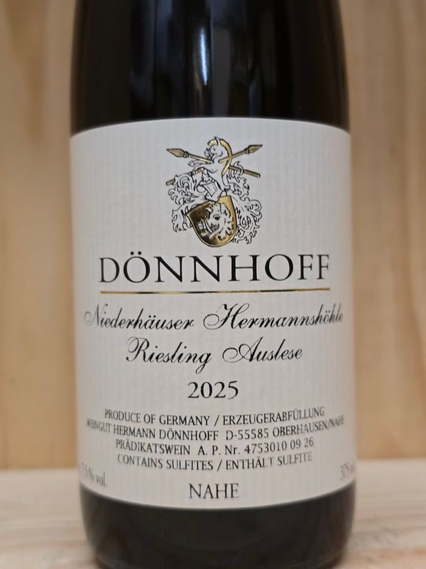 Dönnhoff - Niederhäuser Hermannshöhle Riesling Auslese 2025 Goldkapsel - fruchtsüß- Dönnhoff - Niederhäuser Hermannshöhle Riesling Auslese 2025 Goldkapsel - fruchtsüß-