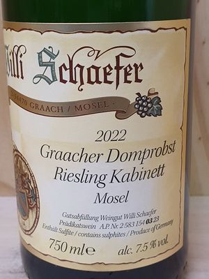 Willi Schaefer - Graacher Domprobst Riesling Kabinett -AP03- 2022