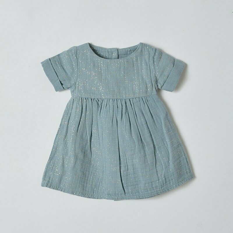 Sommerkleid Muslin Aqua Glitter