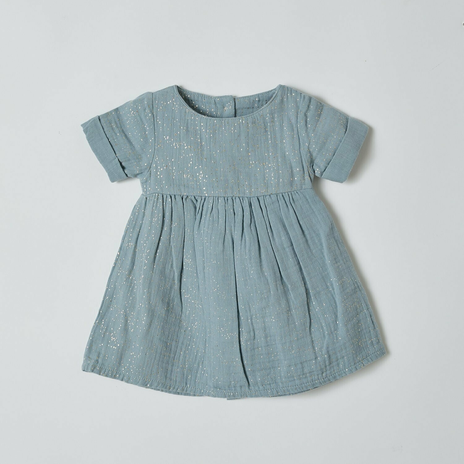 Sommerkleid Muslin Aqua Glitter Sommerkleid Muslin Aqua Glitter