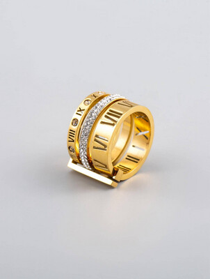 Roman Numbers 3 Layer Ring