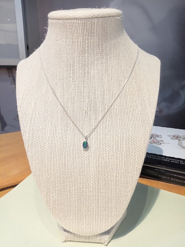 9ct White Gold Triplet Opal Pendant
