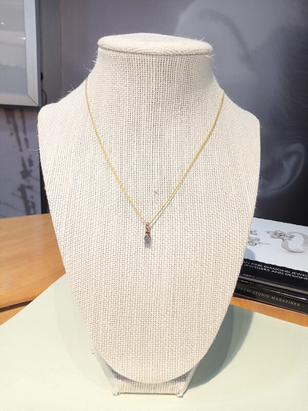 SSGP Triplet Pendant 8x6 Gold Chain