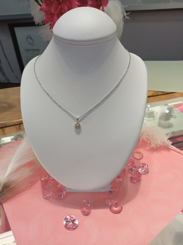 18ct White Gold Pink Diamond Pendant