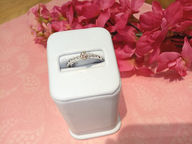 SS &amp; 18ct R/G Diamond Ring