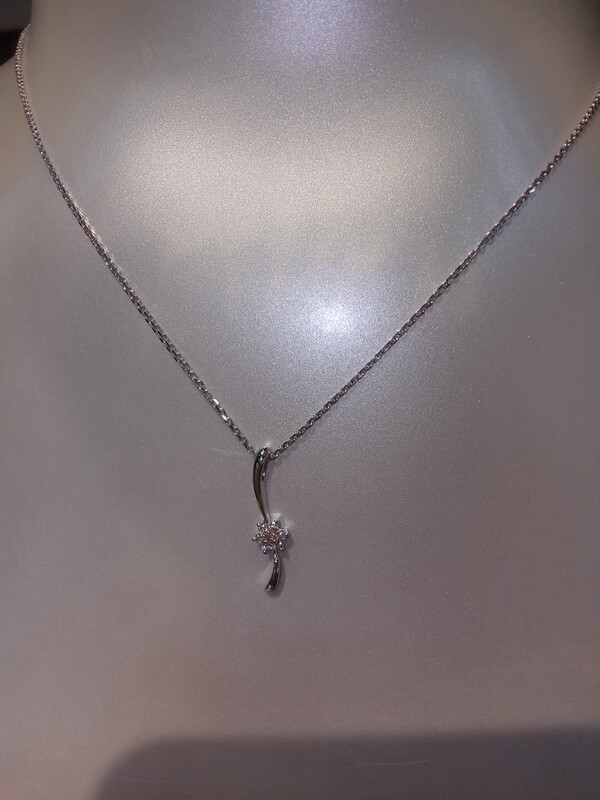 18ct White Gold Pink Diamond Pendant