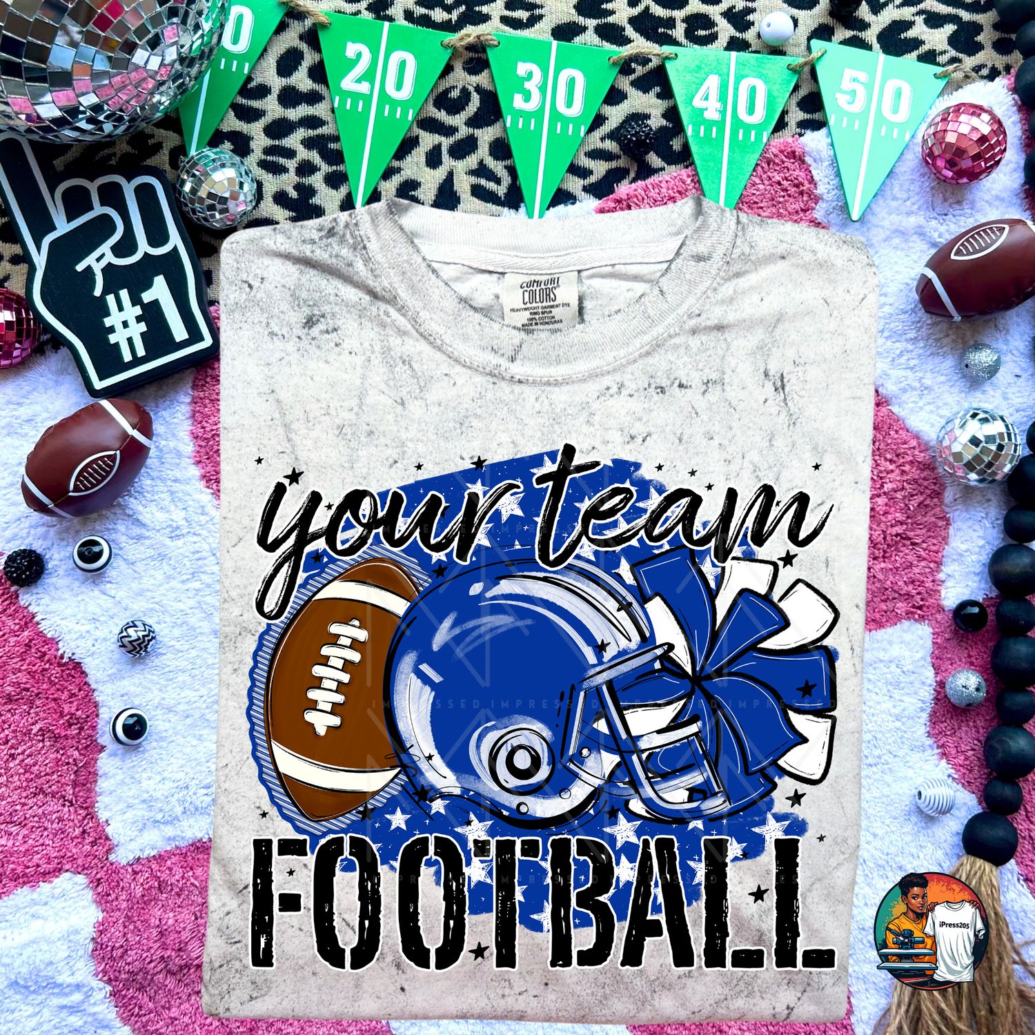 Preppy football and stars shirt