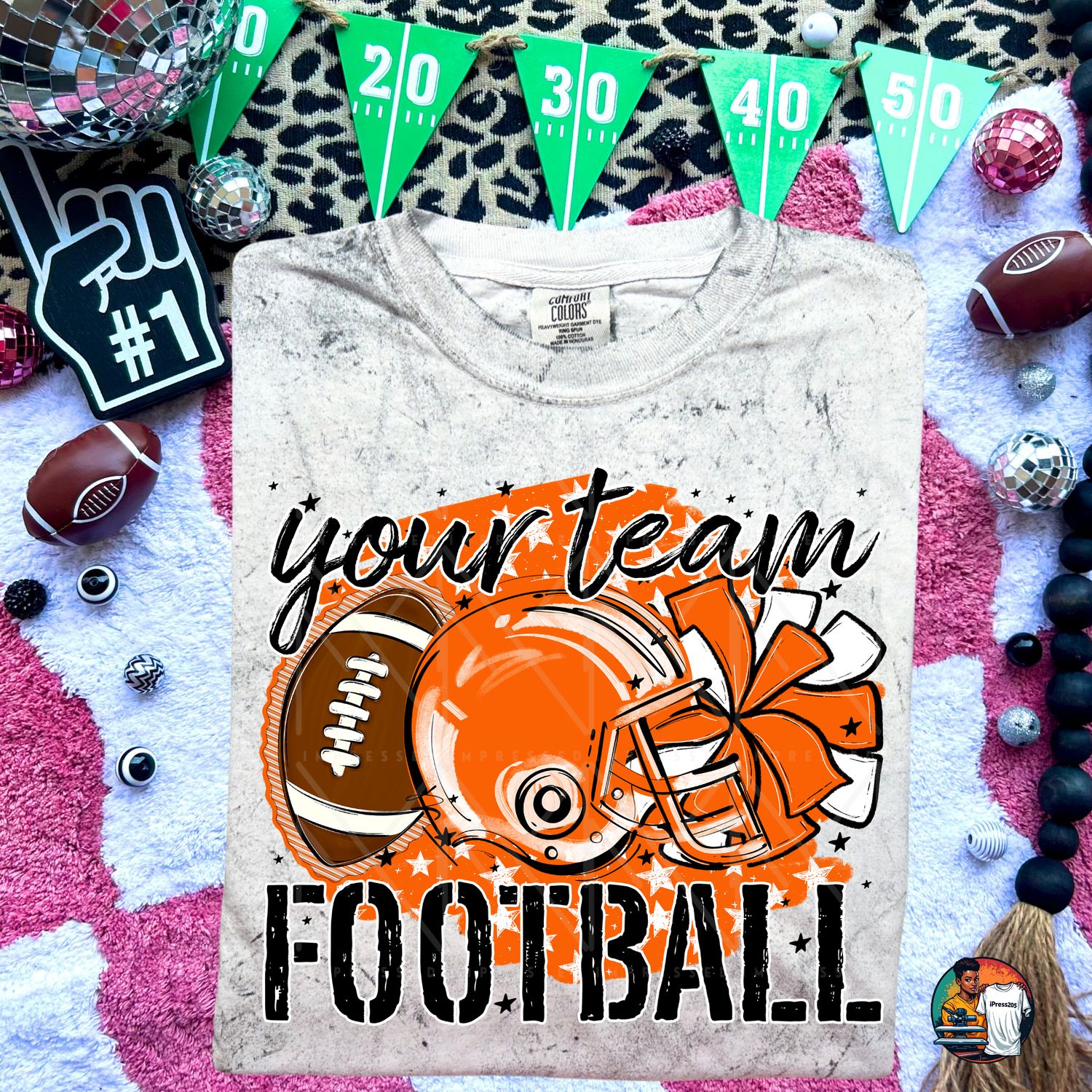 Preppy football and stars shirt