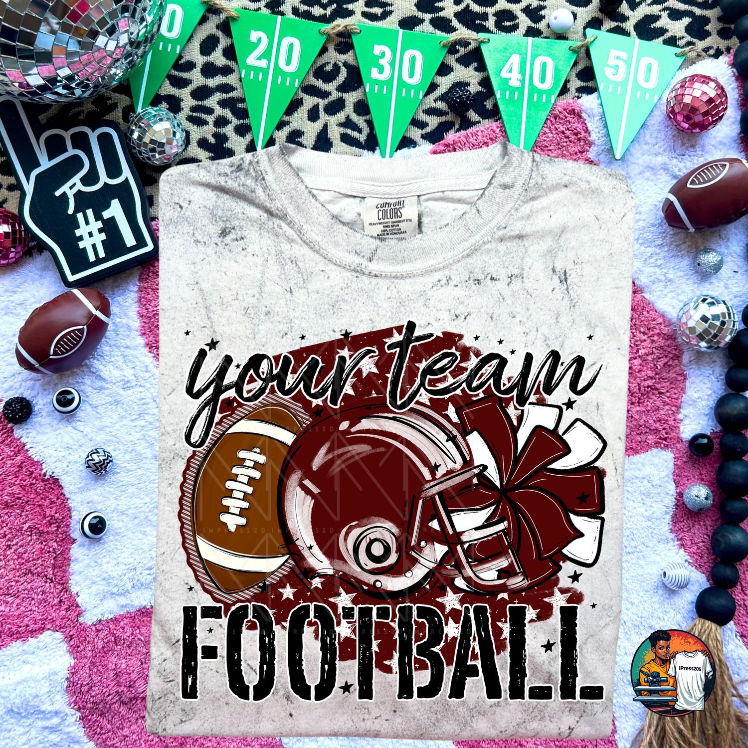 Preppy football and stars shirt