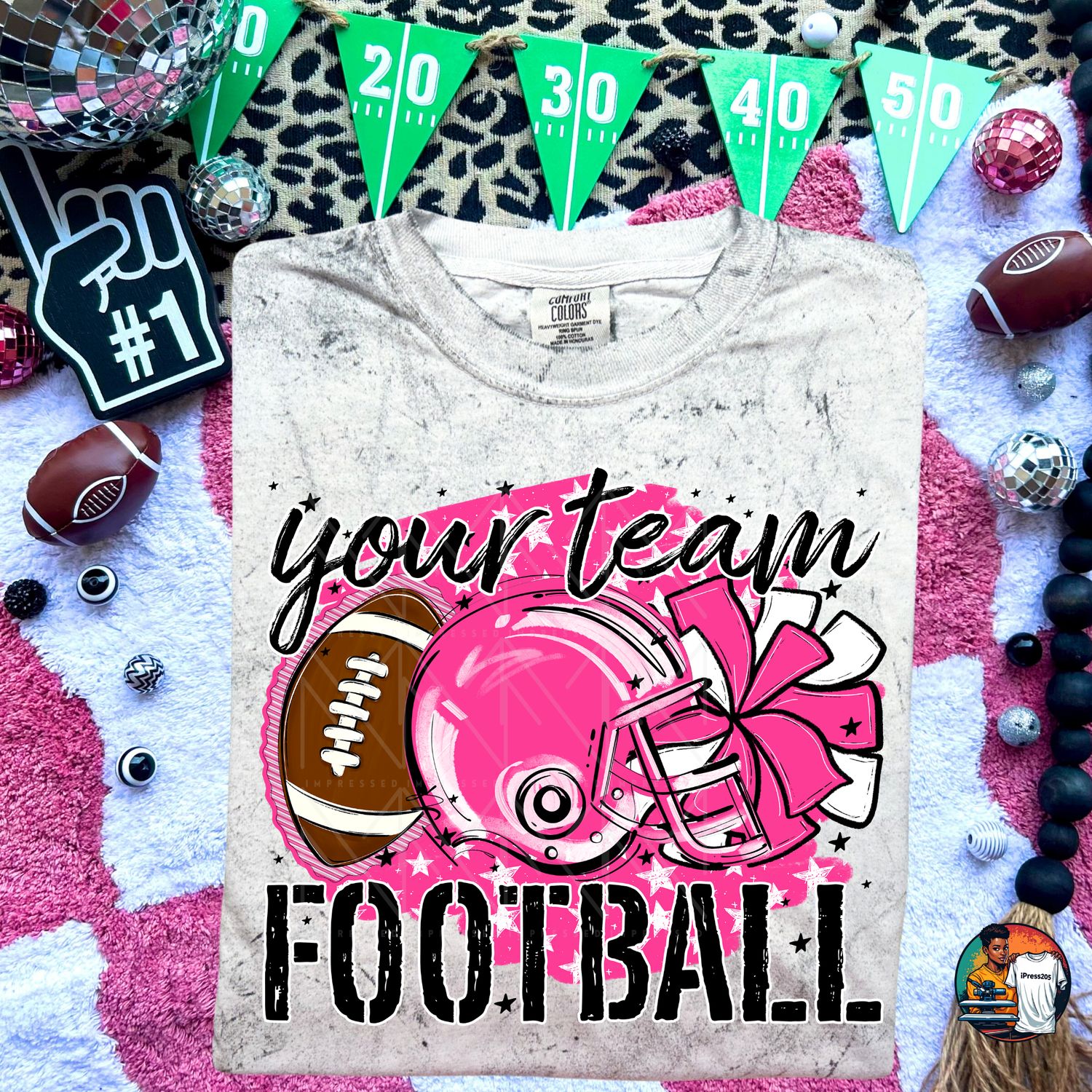 Preppy football and stars shirt