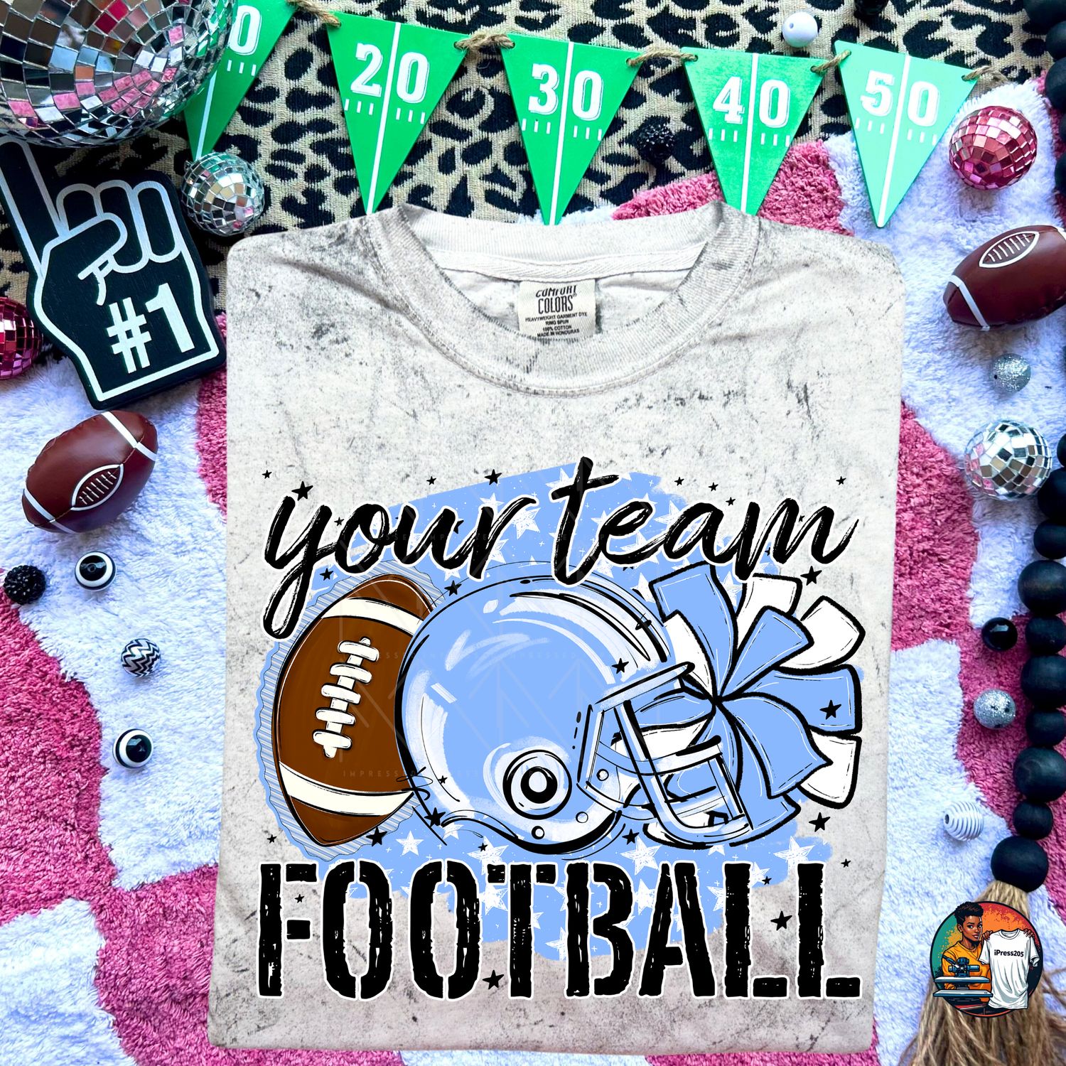 Preppy football and stars shirt