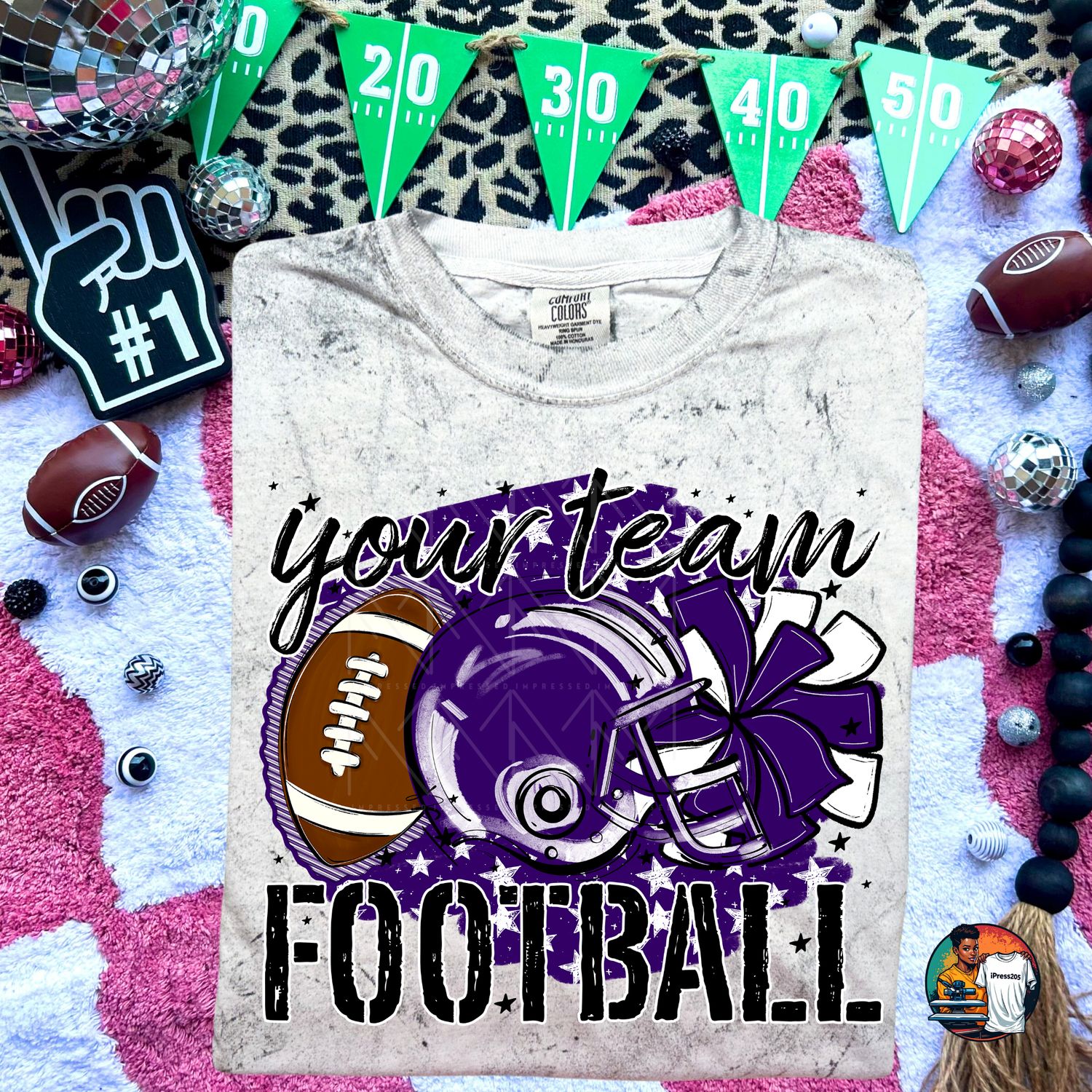Preppy football and stars shirt