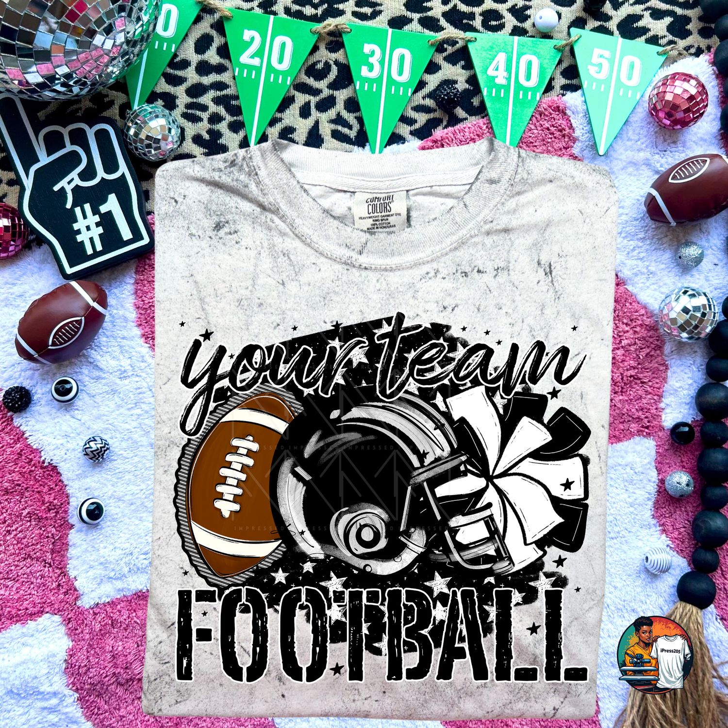 Preppy football and stars shirt