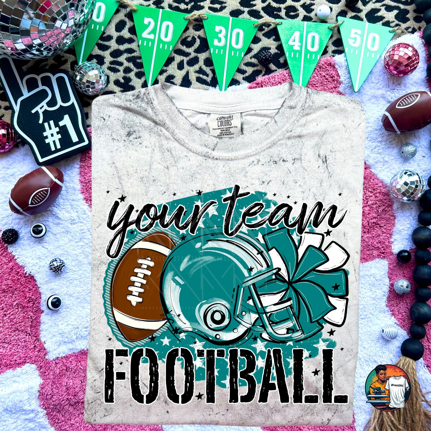 Preppy football and stars shirt