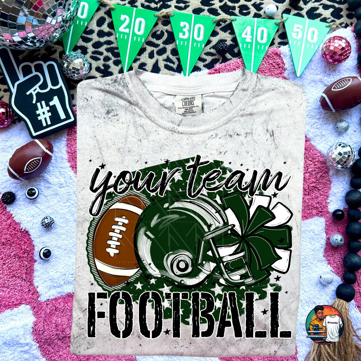 Preppy football and stars shirt