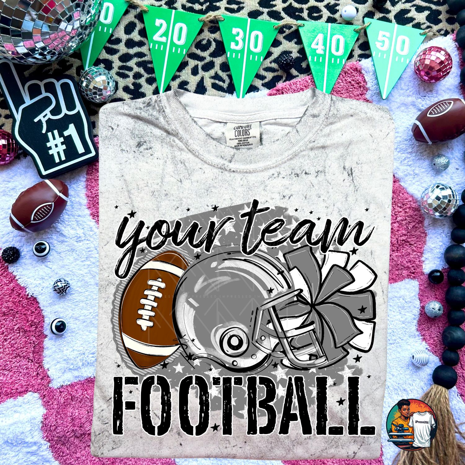 Preppy football and stars shirt
