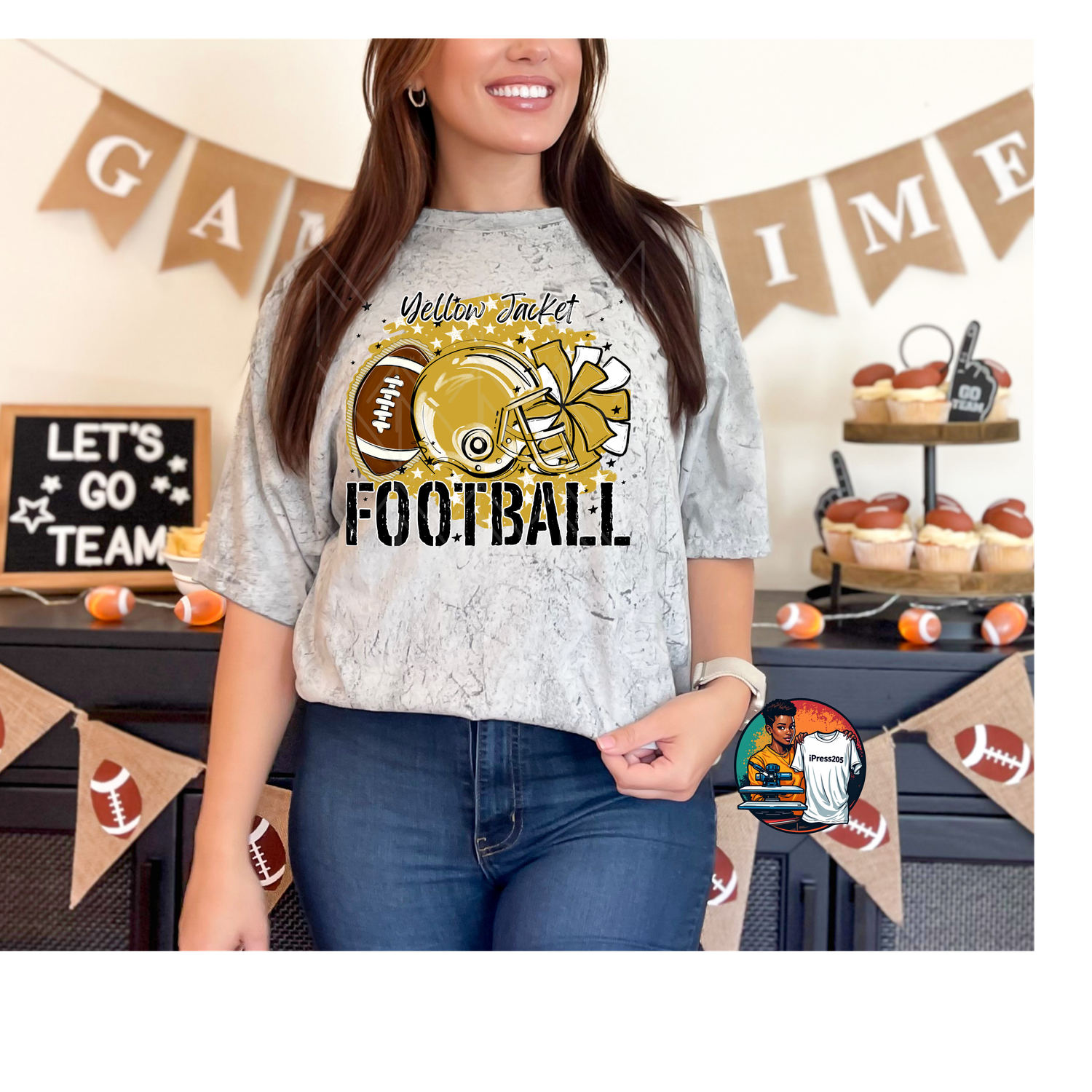 Preppy football and stars shirt
