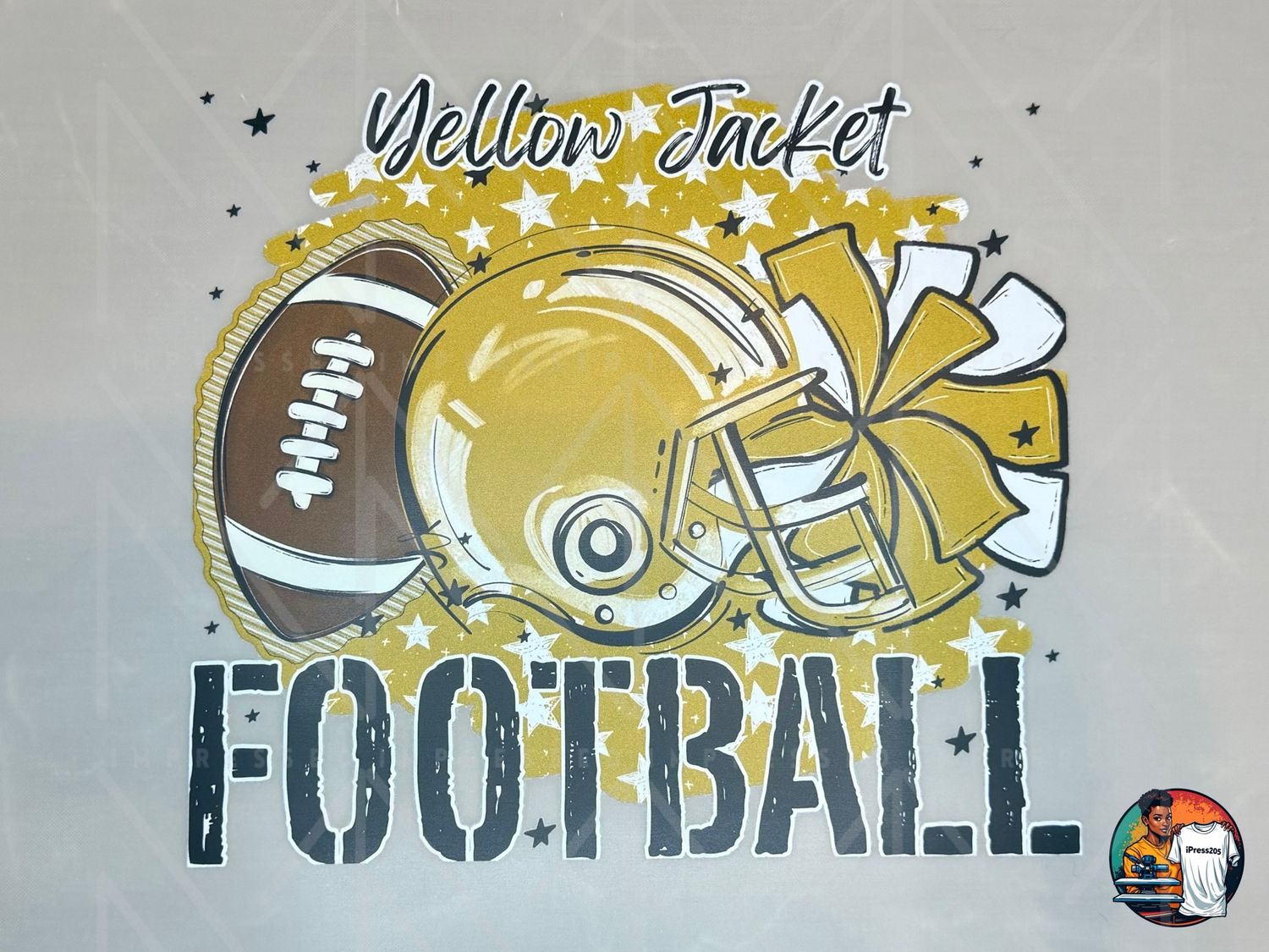 Preppy Football and Stars DTF Print