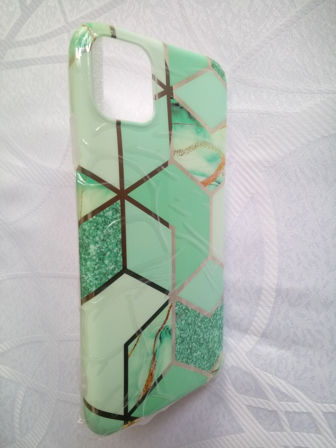 Estuche USLION enchapado en mármol IMD de silicona para iPhone 11