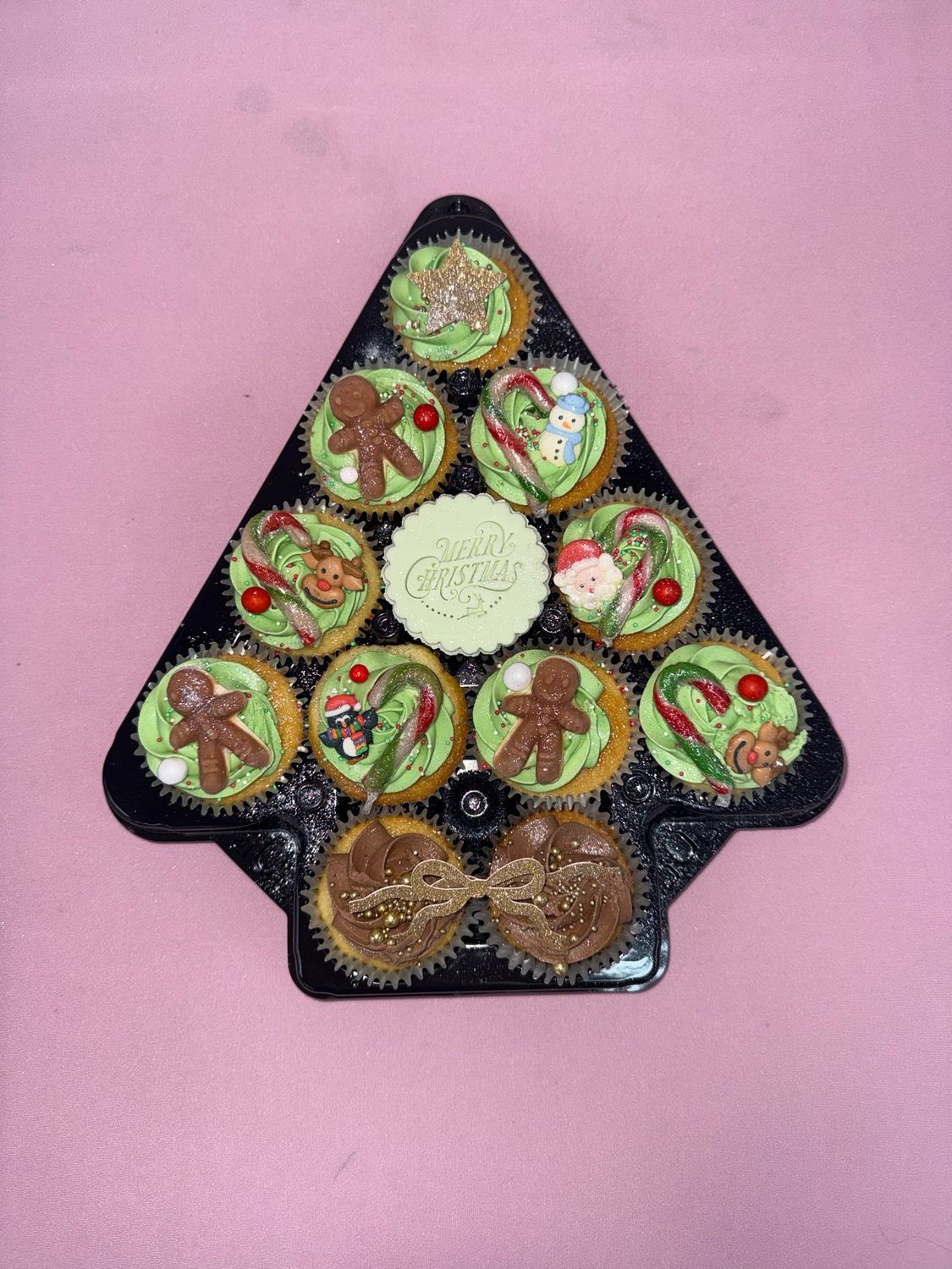 Twelve Mini Cupcake Christmas Tree. £25 Total, £10 Deposit, £15 On Collection