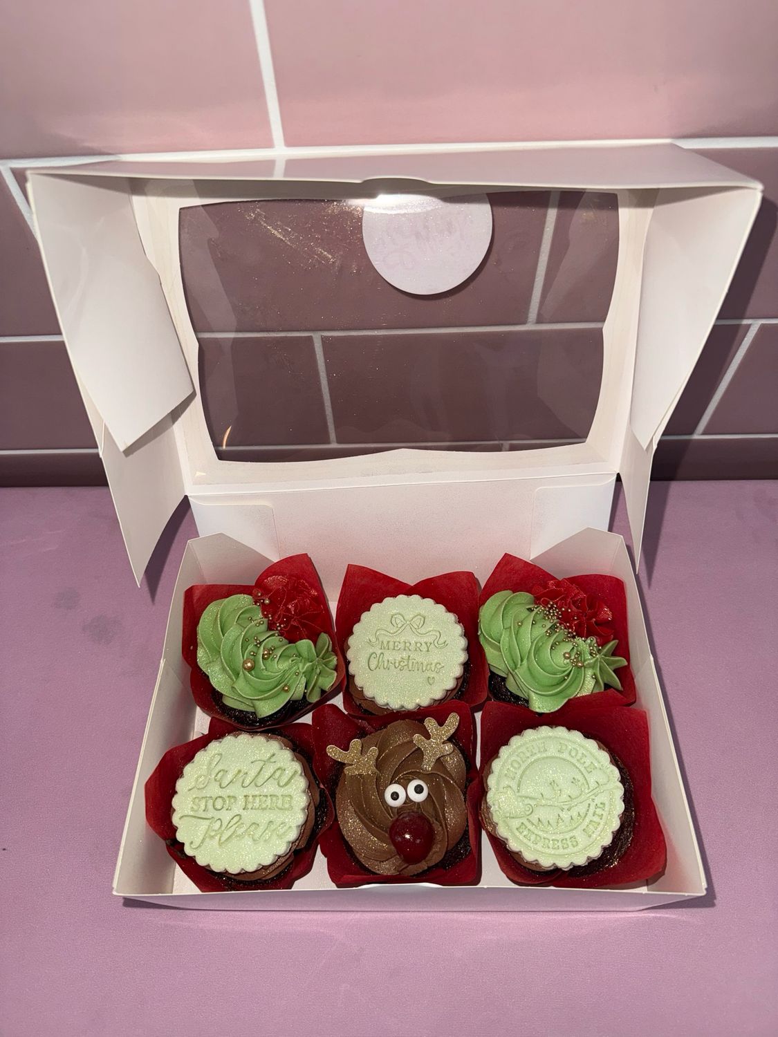 Six Chocolate Christmas Cupcakes - £18 Total, £8 Deposit, £10 On Collection