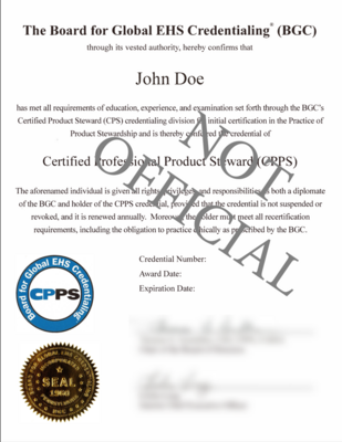 CPPS Certificate