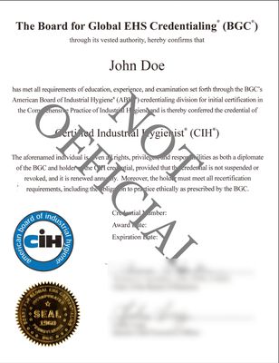 CIH Certificate CIH Certificate