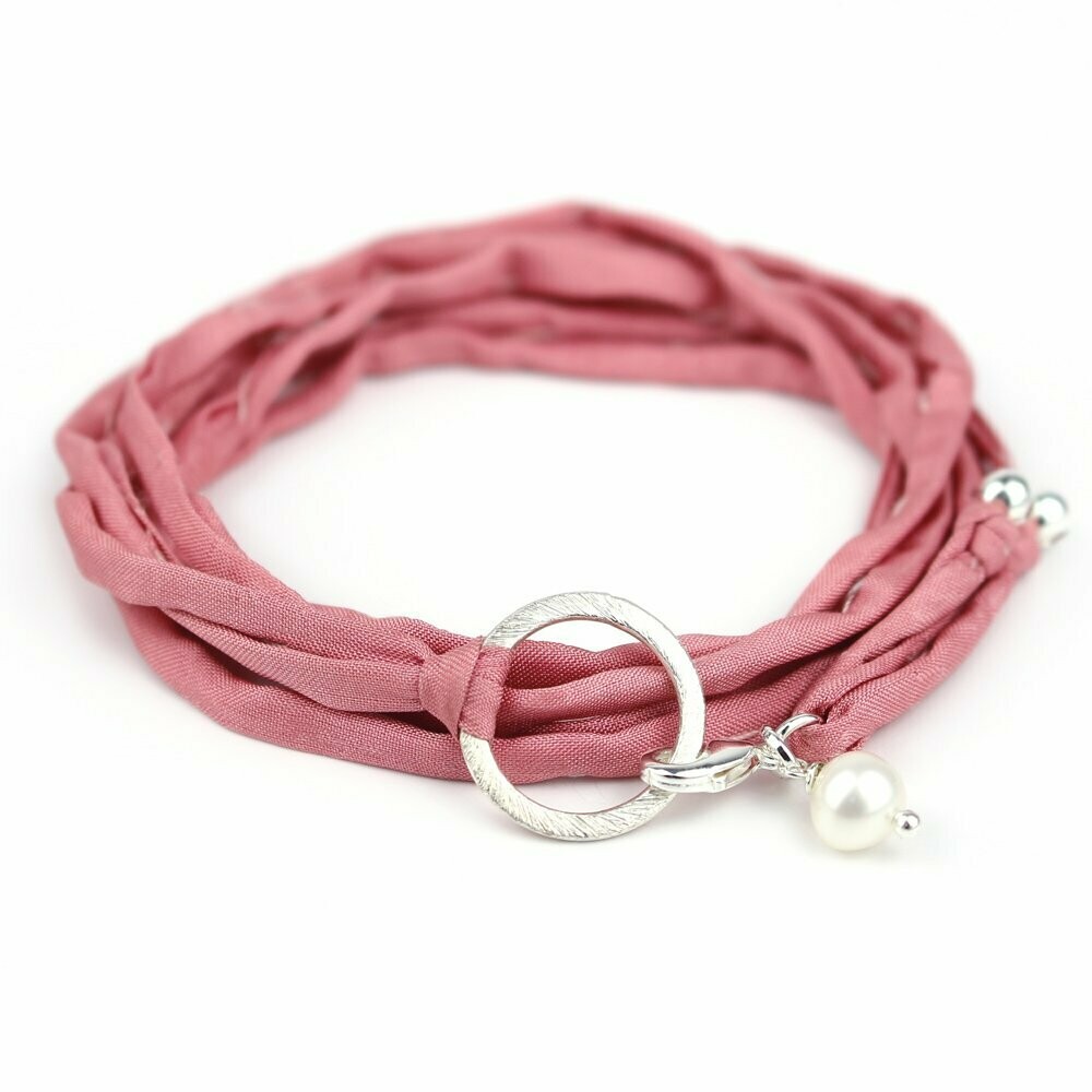 SEIDEN-Armband-Kette   I   altrosa