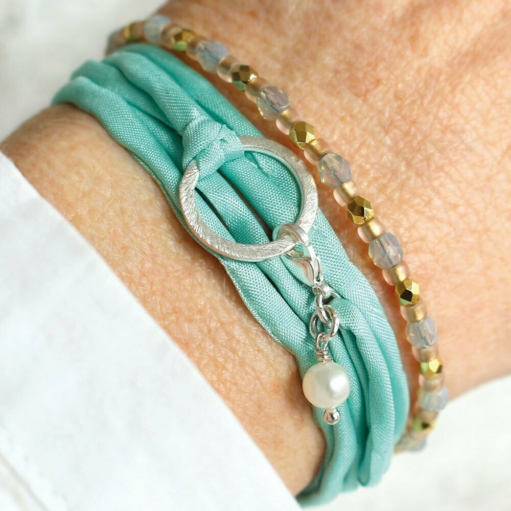 SEIDEN-Armband-Kette   I   türkis