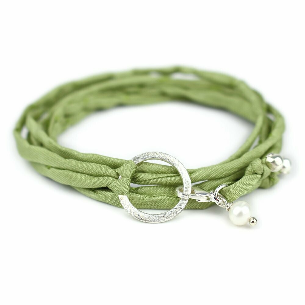 SEIDEN-Armband-Kette   I   jadegrün