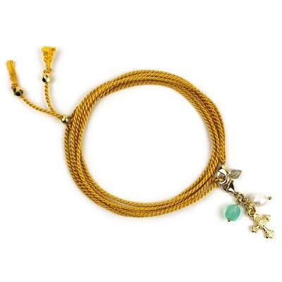 Feines SEIDEN-Armband   I   curry