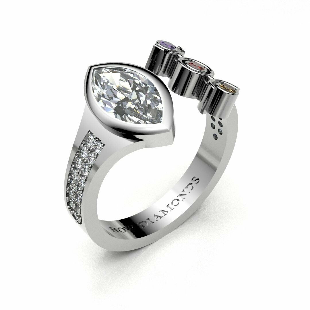 Bow Diamonds 1.00ct Marquise Cut Origin Diamond Ring