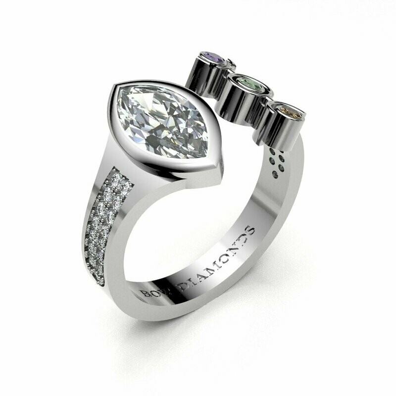 Bow Diamonds 1.00ct Marquise Cut Origin Diamond Ring