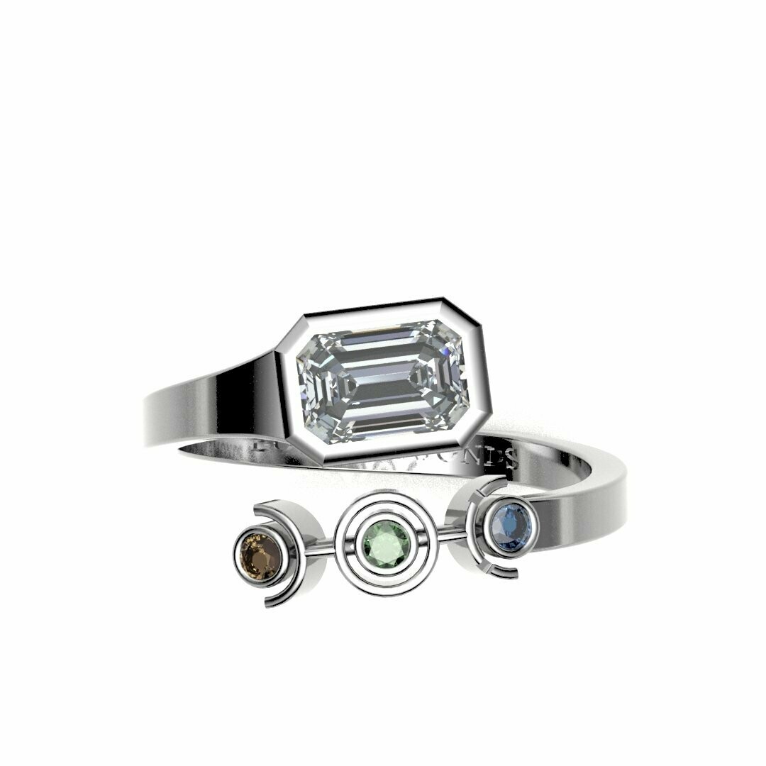 Bow Diamonds 0.50ct Emerald Cut Unite Diamond Ring