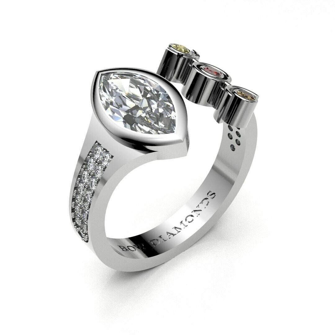 Bow Diamonds 1.00ct Marquise Cut Origin Diamond Ring