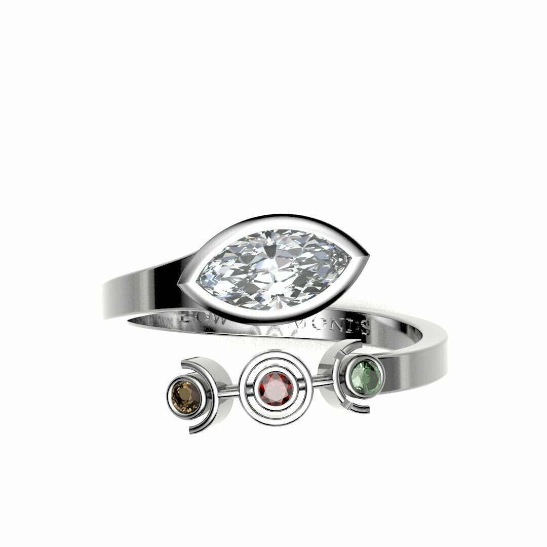 Bow Diamonds 0.50ct Marquise Cut Unite Diamond Ring