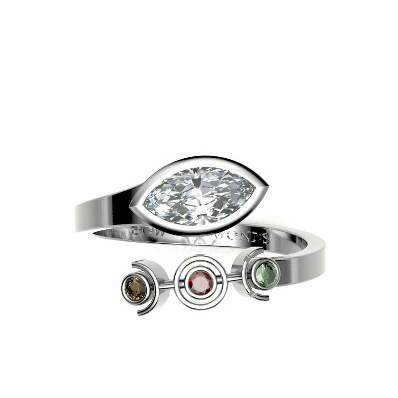 Bow Diamonds 0.50ct Marquise Cut Unite Diamond Ring