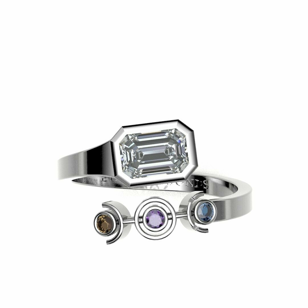 Bow Diamonds 0.50ct Emerald Cut Unite Diamond Ring