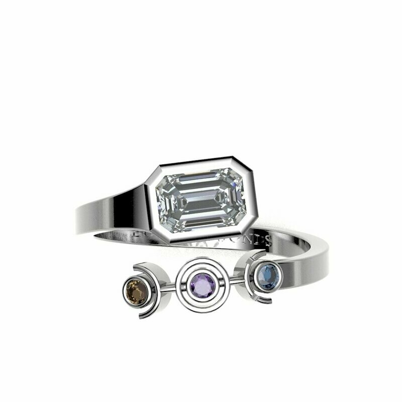Bow Diamonds 0.50ct Emerald Cut Unite Diamond Ring