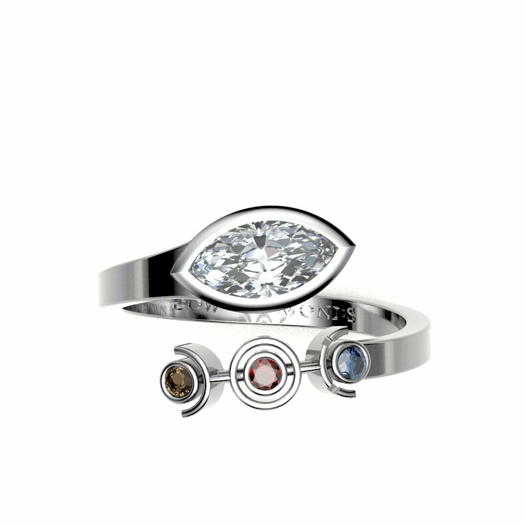 Bow Diamonds 1.00ct Marquise Cut Unite Diamond Ring